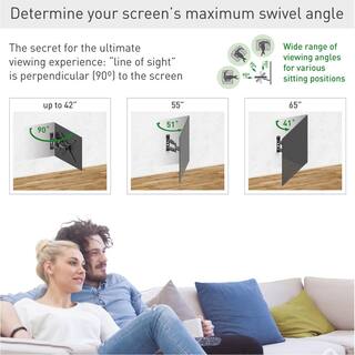 Barkan a Better Point of View Barkan 13 in. to 65 in. Full Motion 4-Movement Long FlatCurved TV Wall Mount Black Patented Touch and Tilt BM343LP