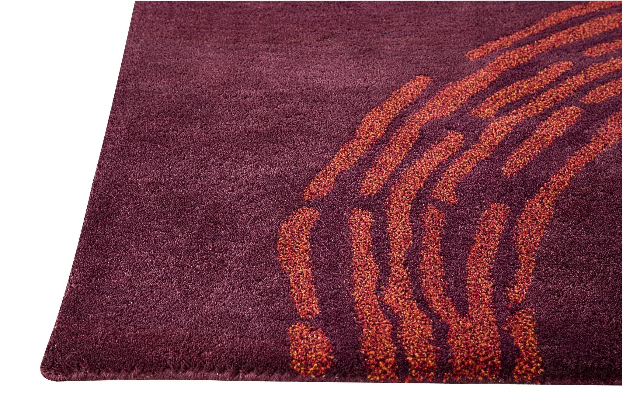 Pamplona Collection Hand Tufted Wool Area Rug in Plum