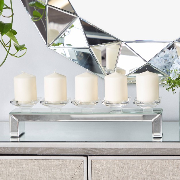 X 5 quot Glass Candle Holder With Mirrored Base Olivia amp May