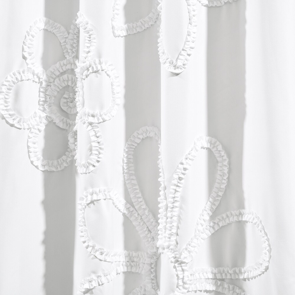 Lush Decor Ruffle Flower Window Curtain Panel Pair   84\