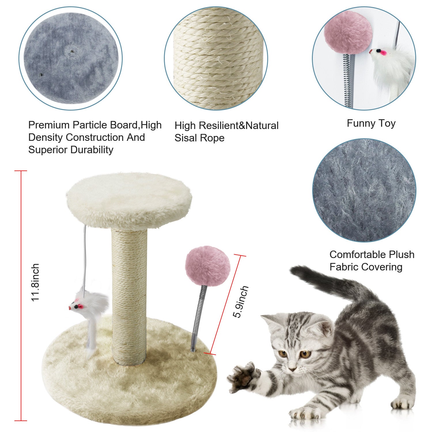 Elegant Choise Cat Tree Scratcher Towers Toys with Ball Scratching Post 11