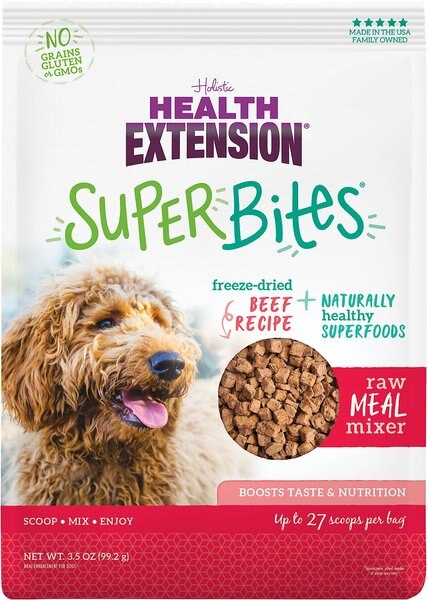 Health Extension Super Bites Beef Recipe Freeze-Dried Raw Dog Food Mixer