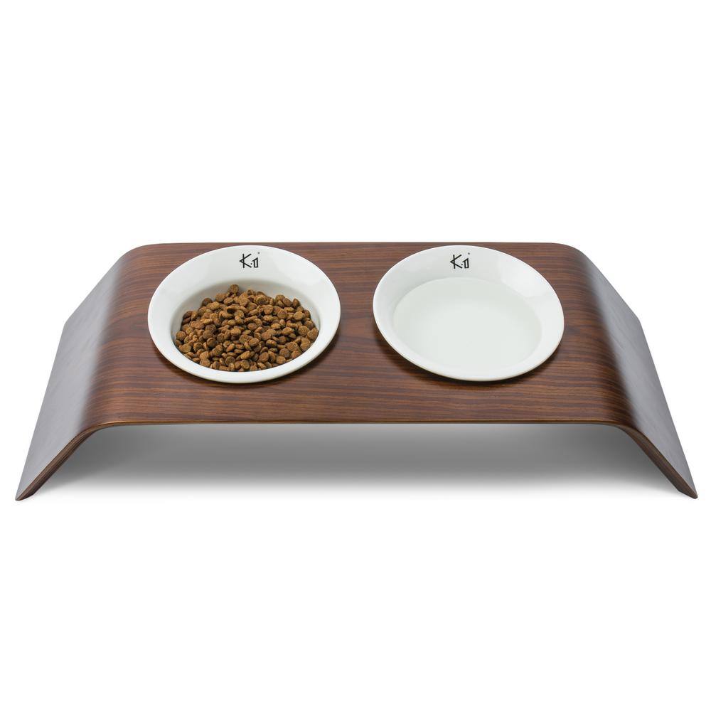 AndMakers K1 CapCap Pet Food Table in Walnut K1-KF-01