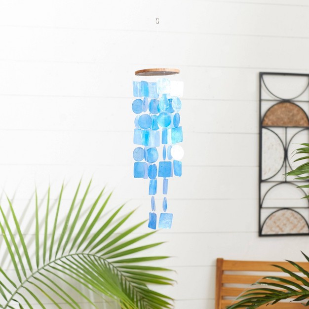 Glass Coastal Abstract Windchime Blue natural Olivia amp May