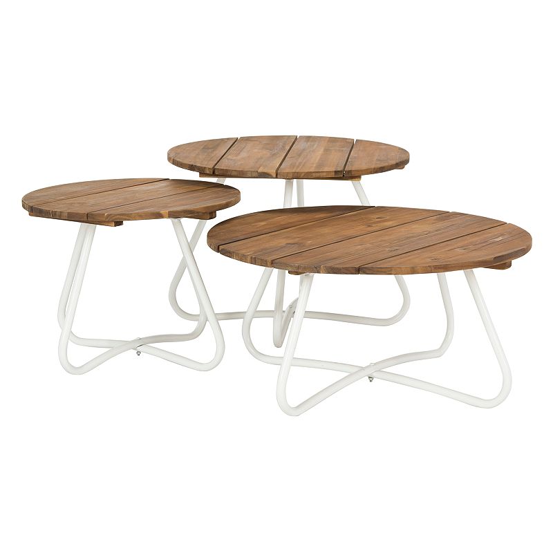 Safavieh Indoor / Outdoor Round Coffee Table 3-piece Set