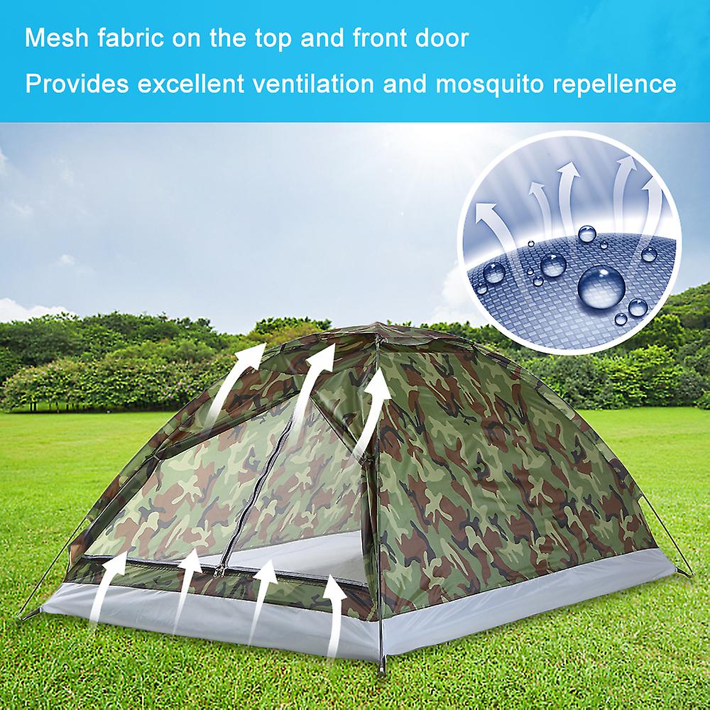 Tomshoo Camping Tent For 2 Person Single Layer Outdoor Portable Camouflage