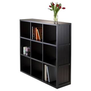 Winsome Wood Timothy 3x3 40H Grid Black Shelving unit 20040