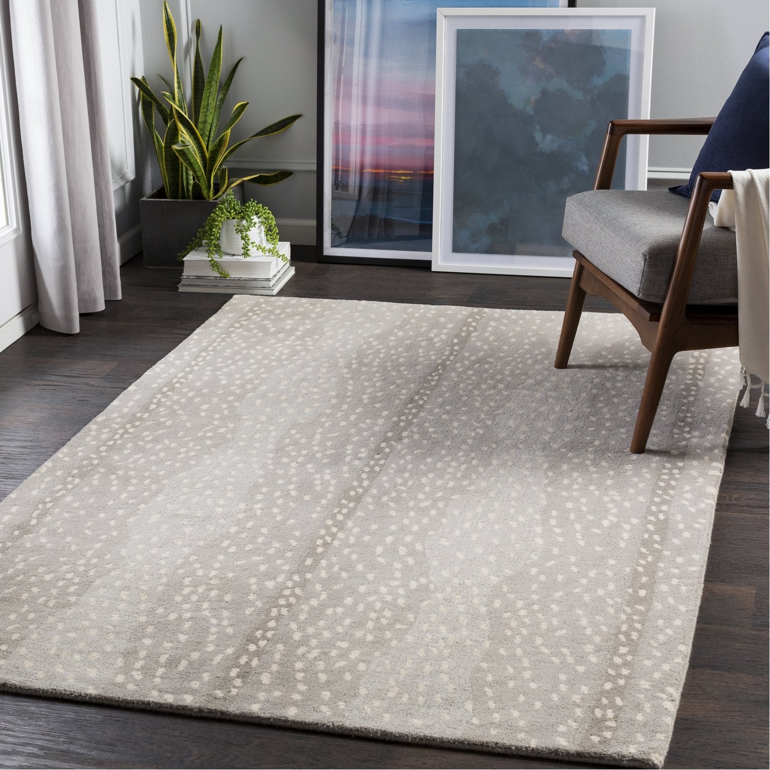 Gazelle Hand Tufted Rug in Medium Gray, Taupe, Light Gray, Beige