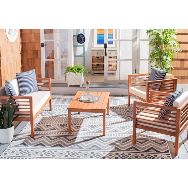 SAFAVIEH Outdoor Living Alda 4piece Set with Accent Pillows