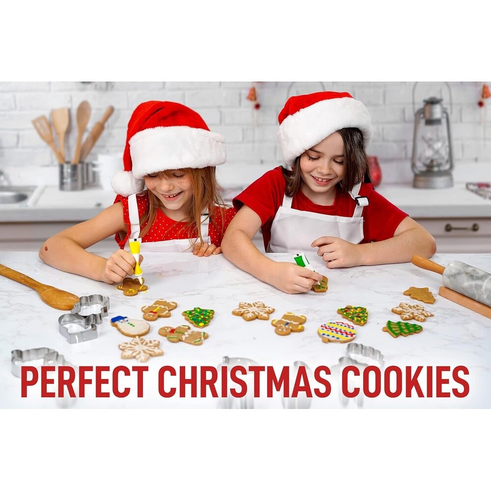 Zulay Kitchen (14 Pieces) Metal Christmas Cookie Cutters