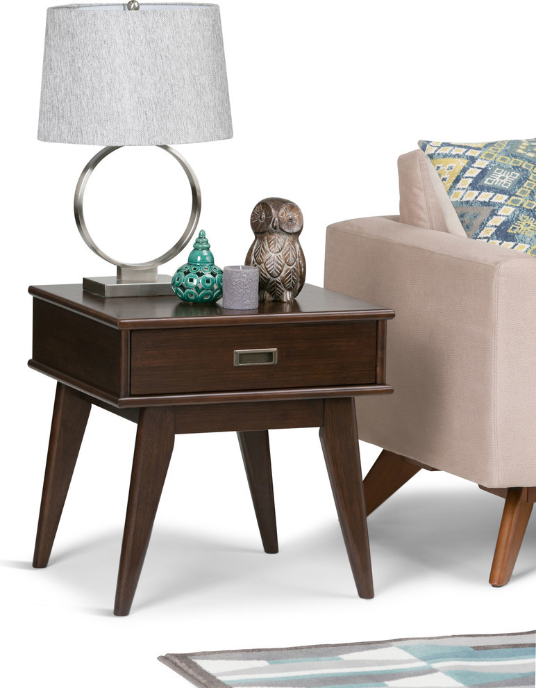 Draper Solid Hardwood 22 quotMid Century Modern End Table   Midcentury   Side Tables And End Tables   by Simpli Home Ltd.  Houzz