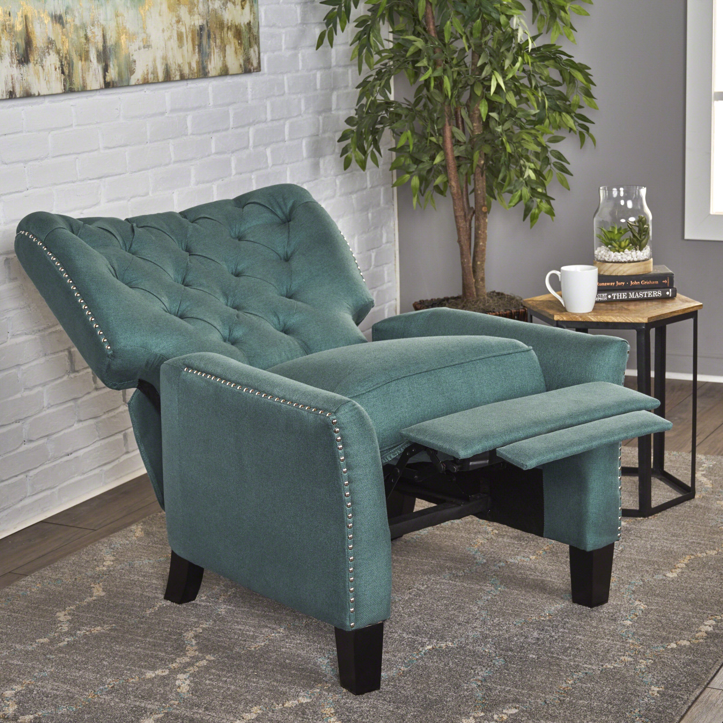 Carlyle Tufted Back Fabric Recliner Armchair