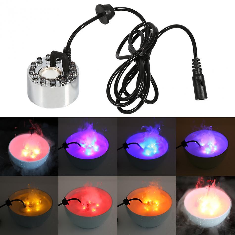 20mm 12 Led Mist Maker Fogger Fog Water Fountain Pond Atomizer Mini Air Humidifier Landscape Decoration