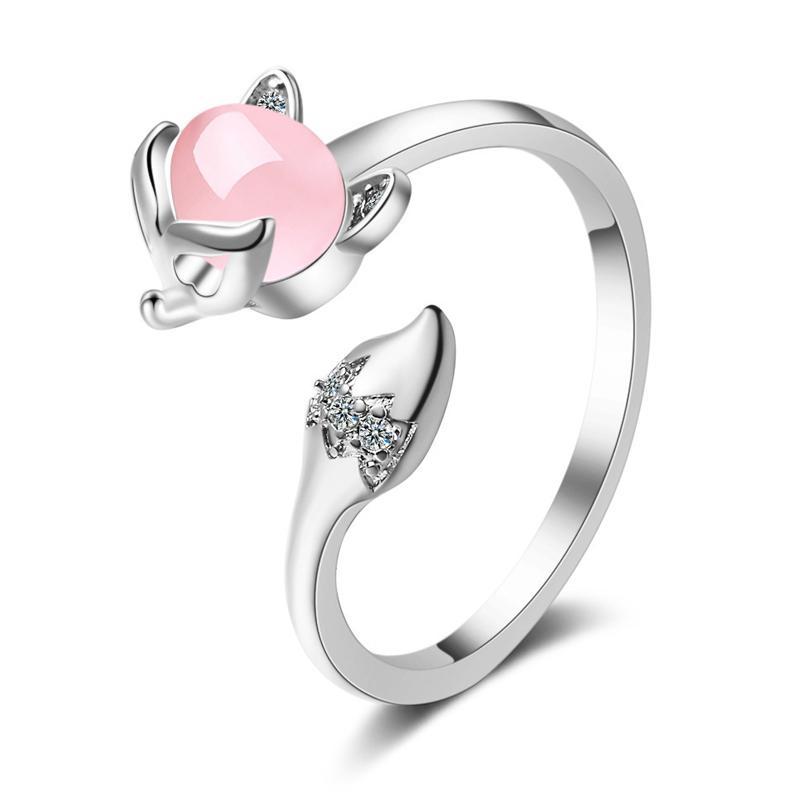 Rhinestone Fox Ring