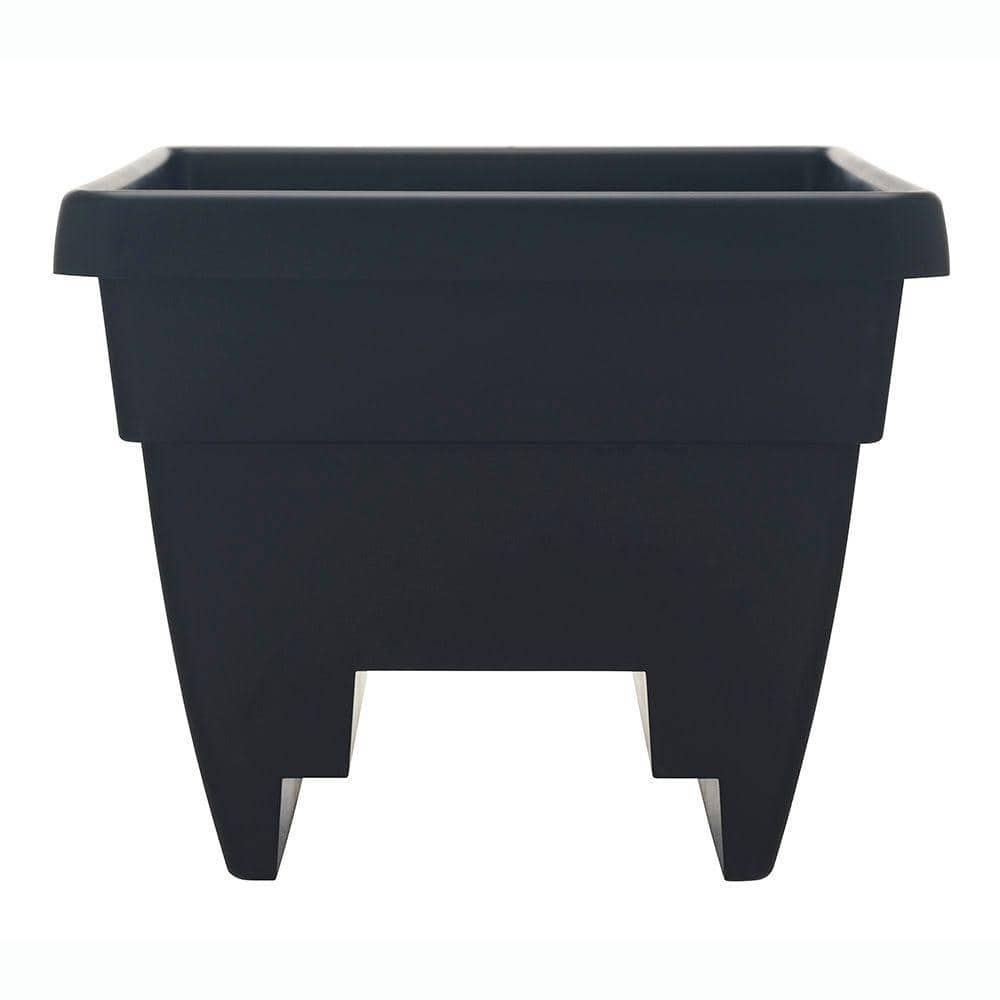 Dynamic Design Newbury 16 in. Black Resin Deck Rail Planter NR1610BK