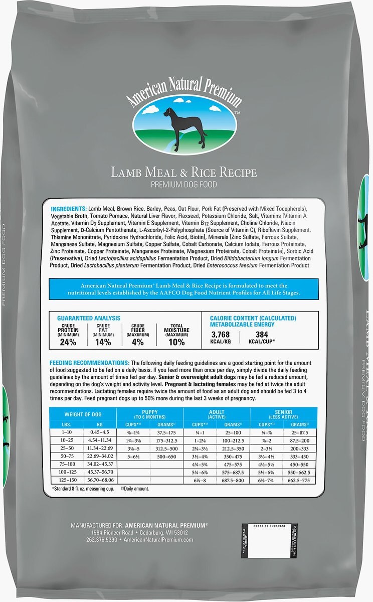 American Natural Premium Chicken-Free Lamb and Rice Dry Dog Food