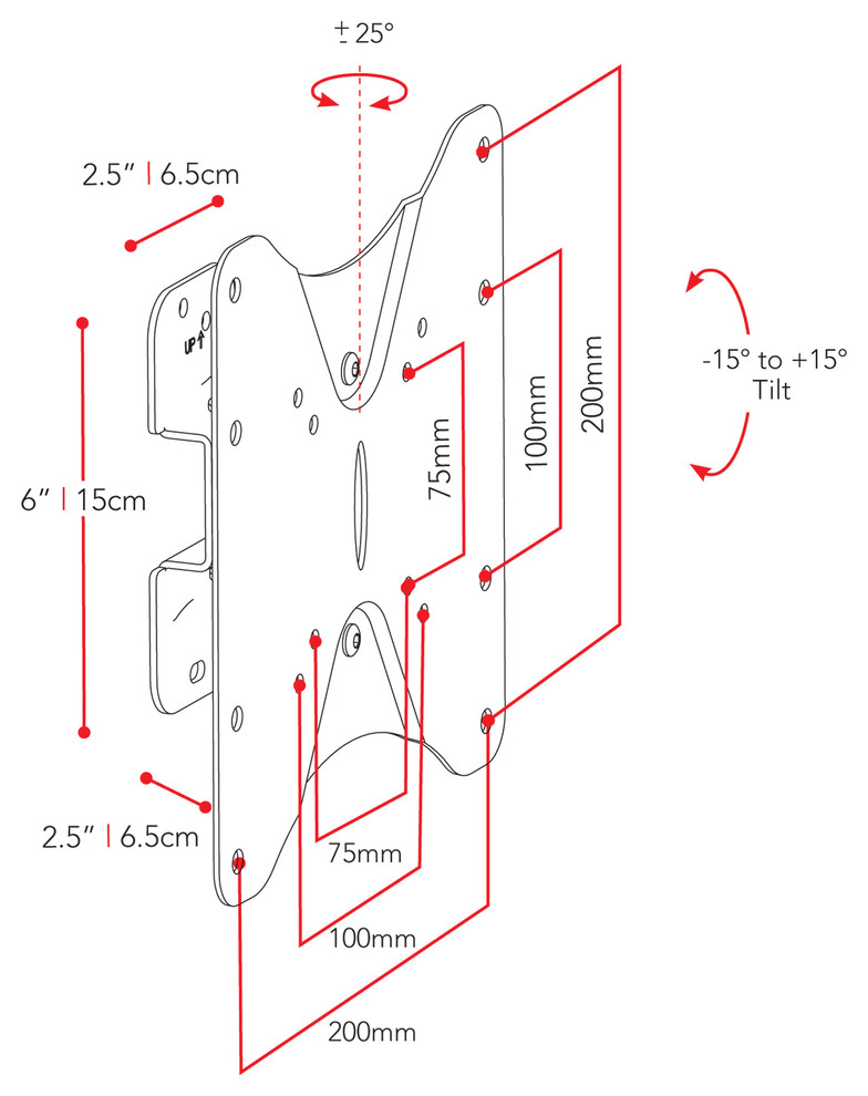 Tilting Flat Panel Wall Mount   Contemporary   Entertainment Centers And Tv Stands   by CorLiving Distribution LLC  Houzz