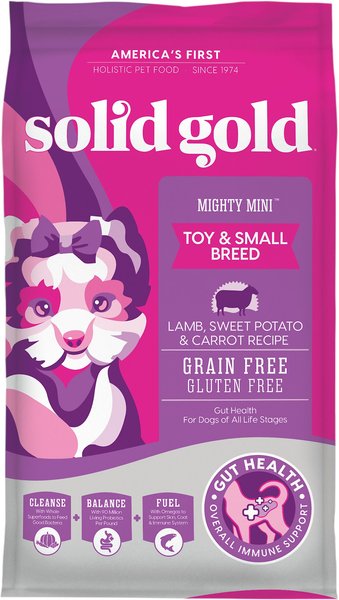 Solid Gold Mighty Mini Small and Toy Breed Grain-Free Lamb， Sweet Potato and Carrot Dry Dog Food