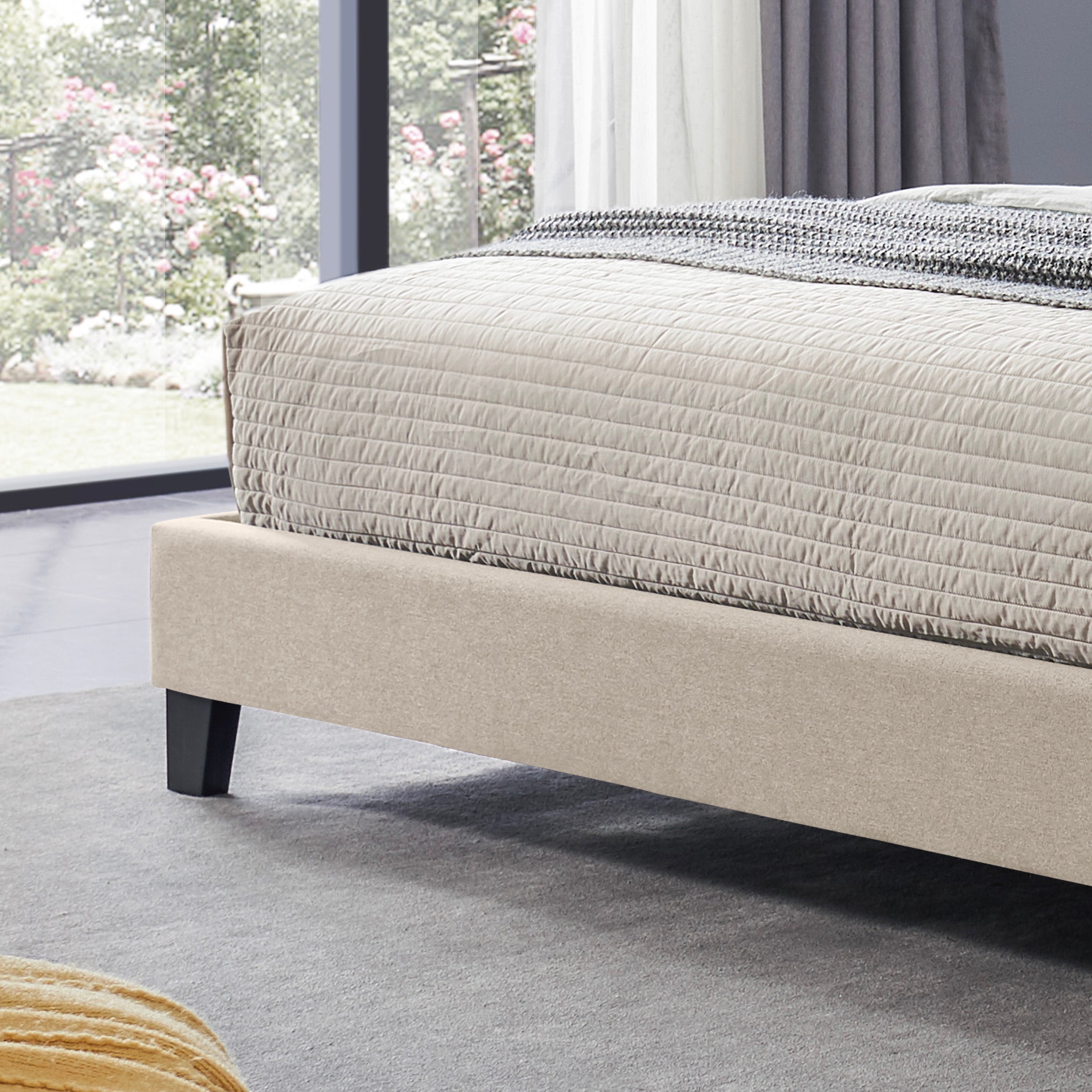 Salome Contemporary Upholstered King Bed Platform