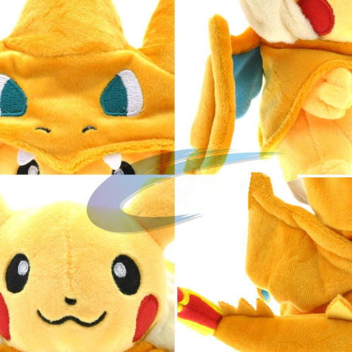 COUTEXYI Pokemon Pikachu Avec Charizard chapeau Peluche rembourré Animal Poupée 22.9cm