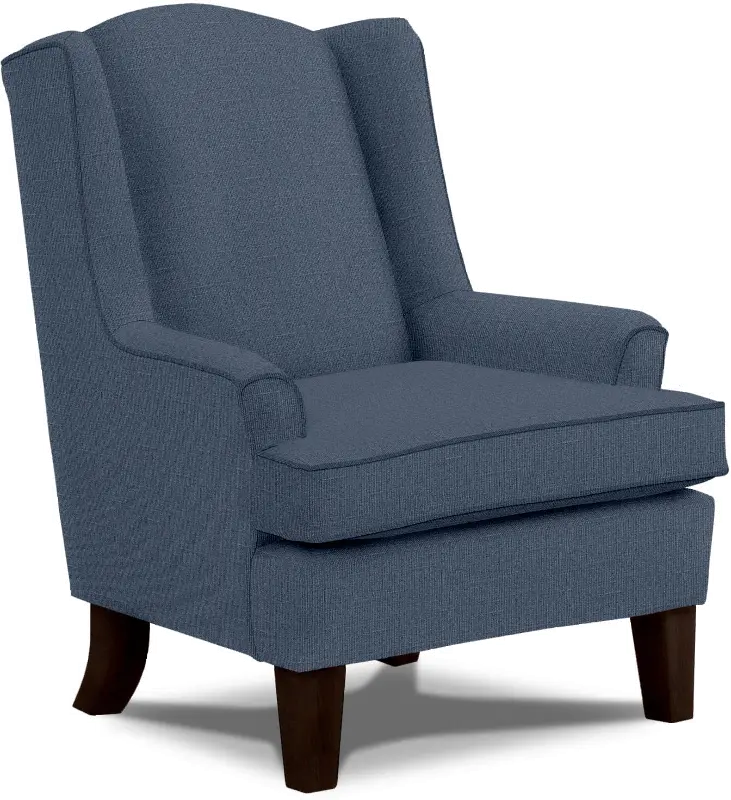 Andrea Classic Atlantic Blue Upholstered Wingback Chair