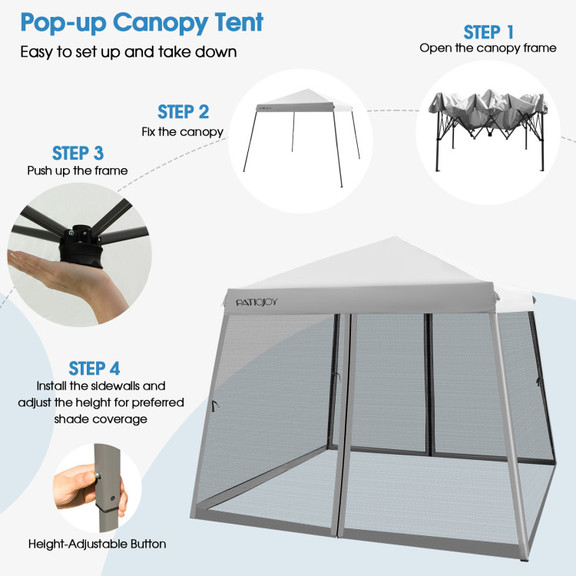 Costway 31978256 10 x 10 Feet Pop Up Canopy with w...