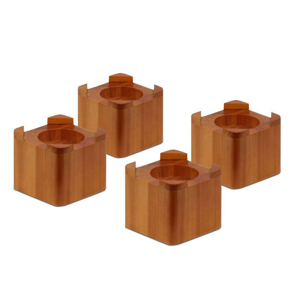 Honey-Can-Do Maple Square Wood Bed Risers (Set of 4) STO-01150