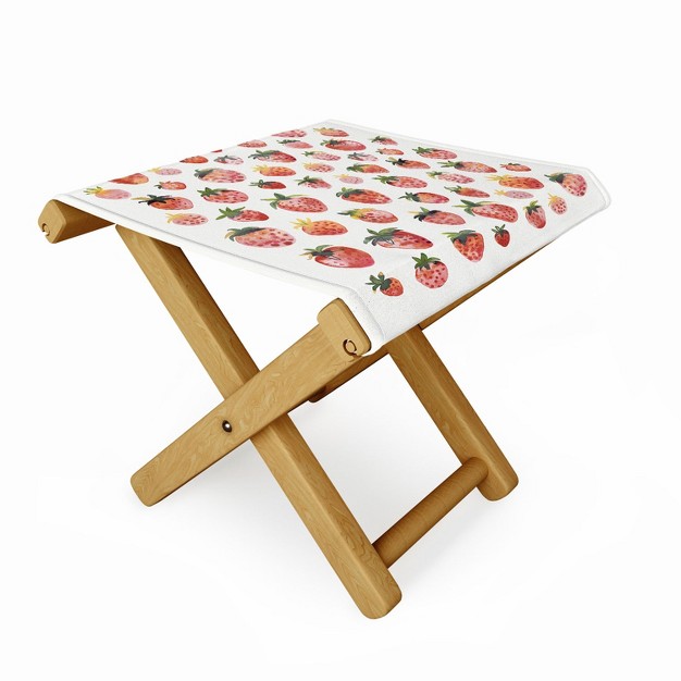 Ninola Design Strawberries Countryside Summer Folding Stool Deny Designs