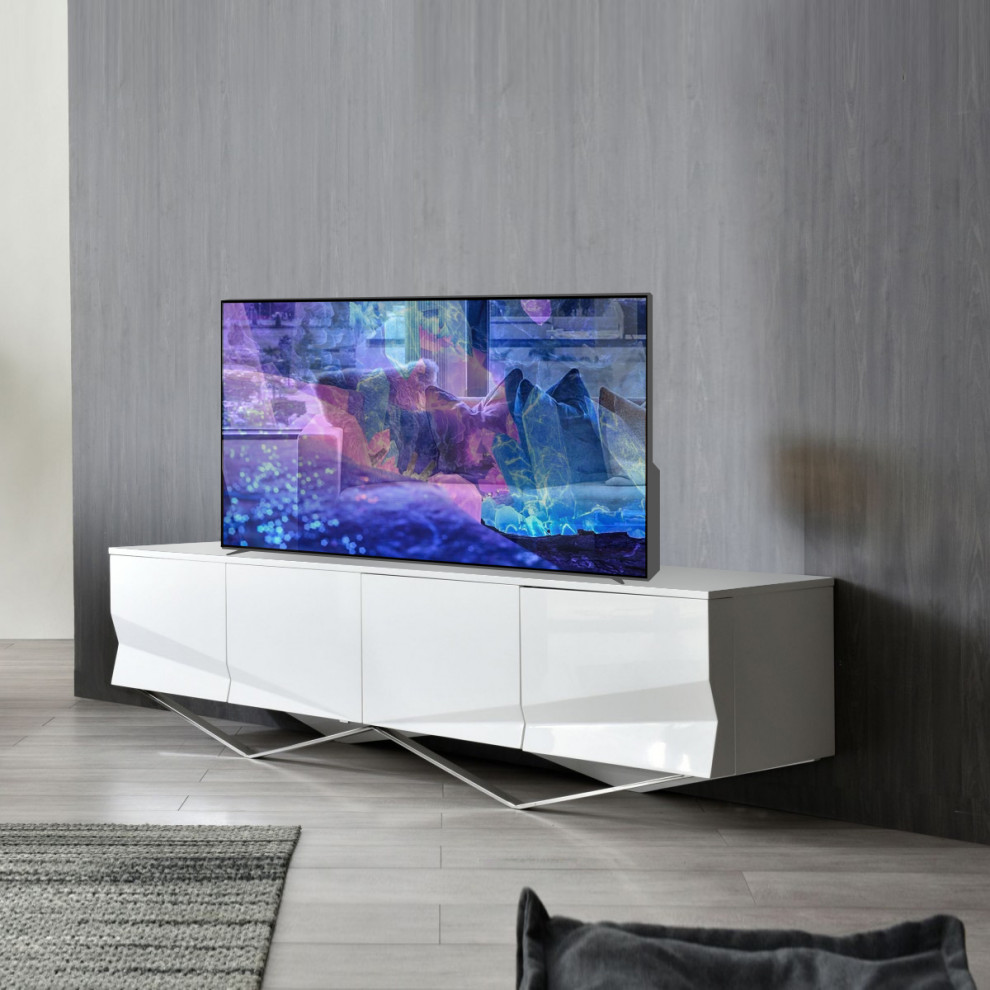 Bowtie TV Stand  Modern Casegood  87 quotGlam Lux Media Unit   Contemporary   Entertainment Centers And Tv Stands   by mod space furniture  Houzz