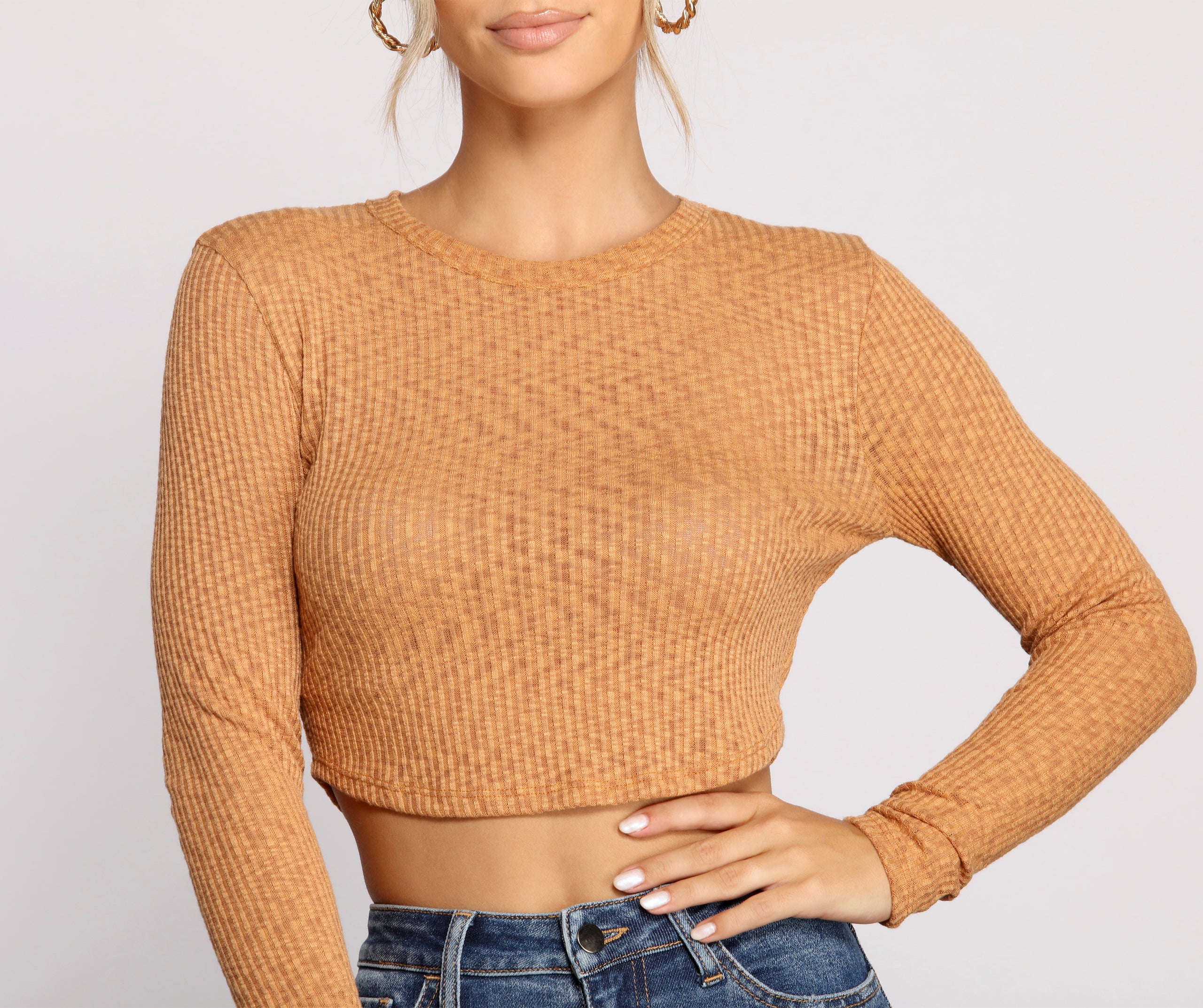 Thinking About You Ribbed Crop Top