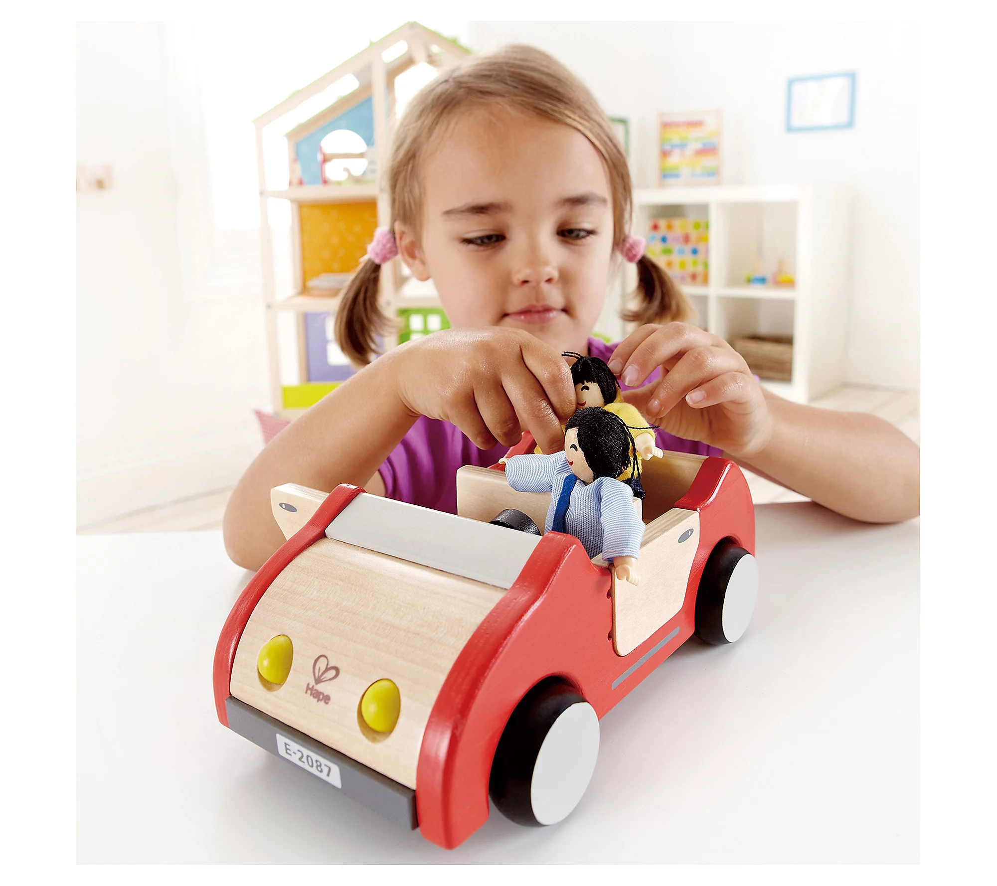 Hape Dollhouse Family Car Kids Wooden Car Toy