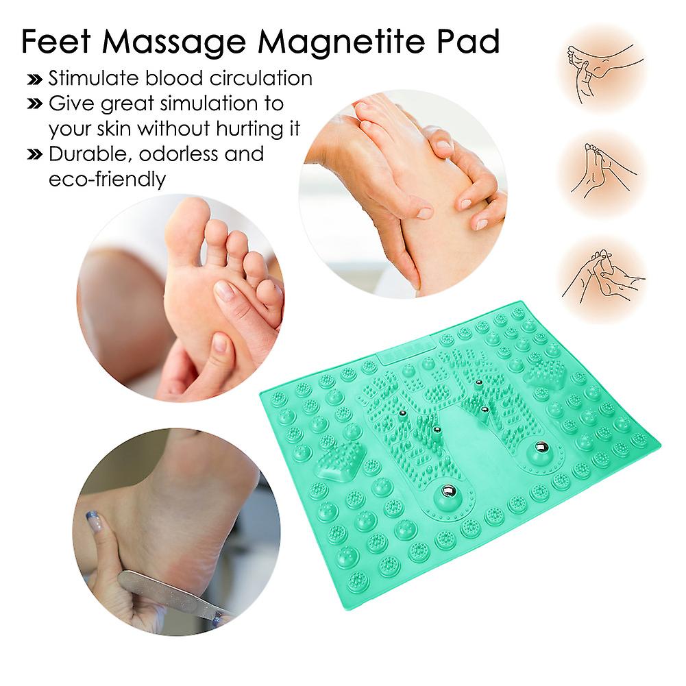 Feet Massage Magnetite Pad Feet Acupressure Reflexology Walk Massage Mat For Womens Green