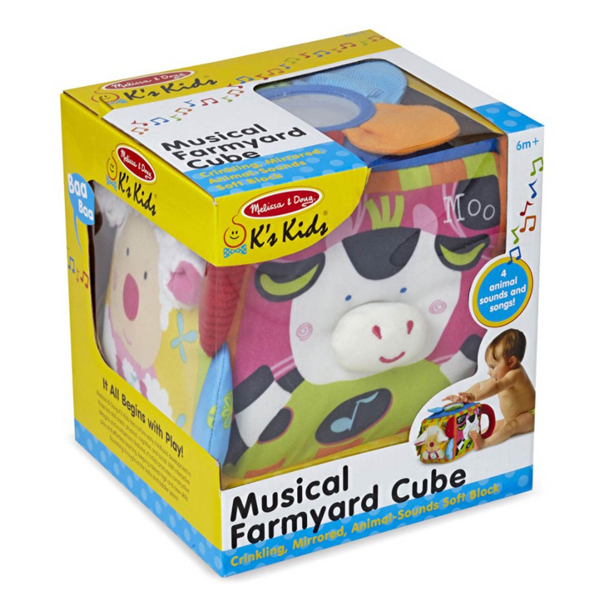 Melissa and Doug Musical Farmyard Cube Learning Toys