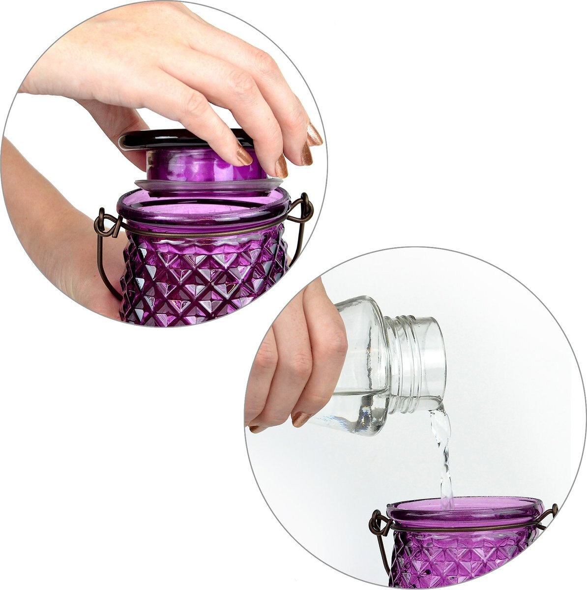 Perky-Pet Diamond Wine Top-Fill Glass Hummingbird Feeder