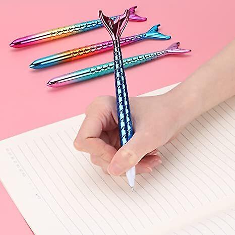 Miman 5 Pcs Mermaid Design Ballpoint Pens Student Stationery Supplies