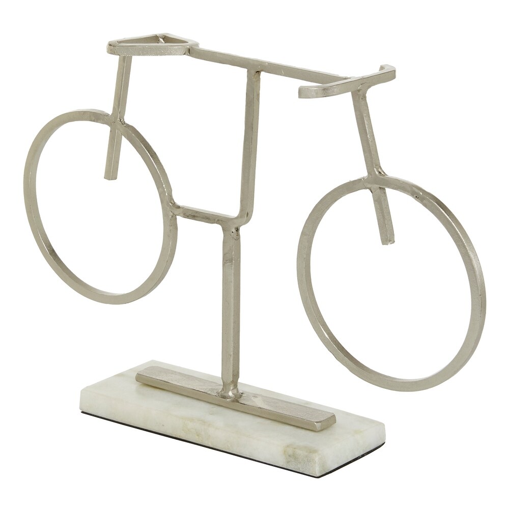 Silver Iron Contemporary Sculpture Bicycle 9 x 13 x 3   13 x 3 x 9