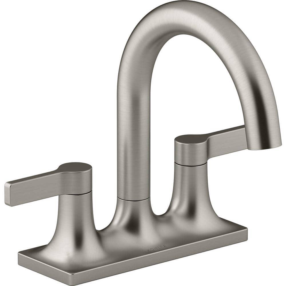 KOHLER Contemporary 4 in Centerset 2Handle Bathroom Faucet in Vibrant Brushed Nickel