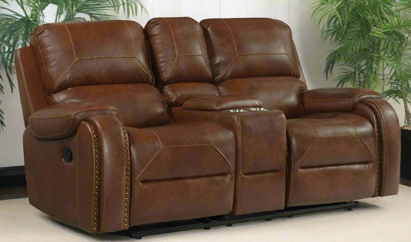 Garrison Double Glider Reclining Loveseat with center console