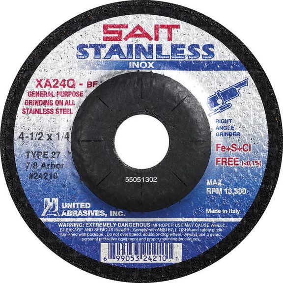 SAIT 24210 1/4  Grinding Stainless  ds 4 1/2 x 1/...