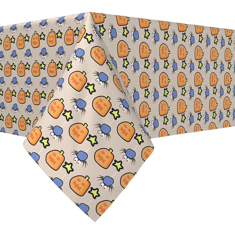 Square Tablecloth， 100% Polyester， 54x54， Pacman Halloween