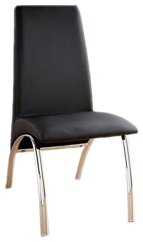 Benzara BM123182 Glenview Contemporary Side Chair  Black Finish Set Of 2   Contemporary   Dining Chairs   by Uber Bazaar  Houzz