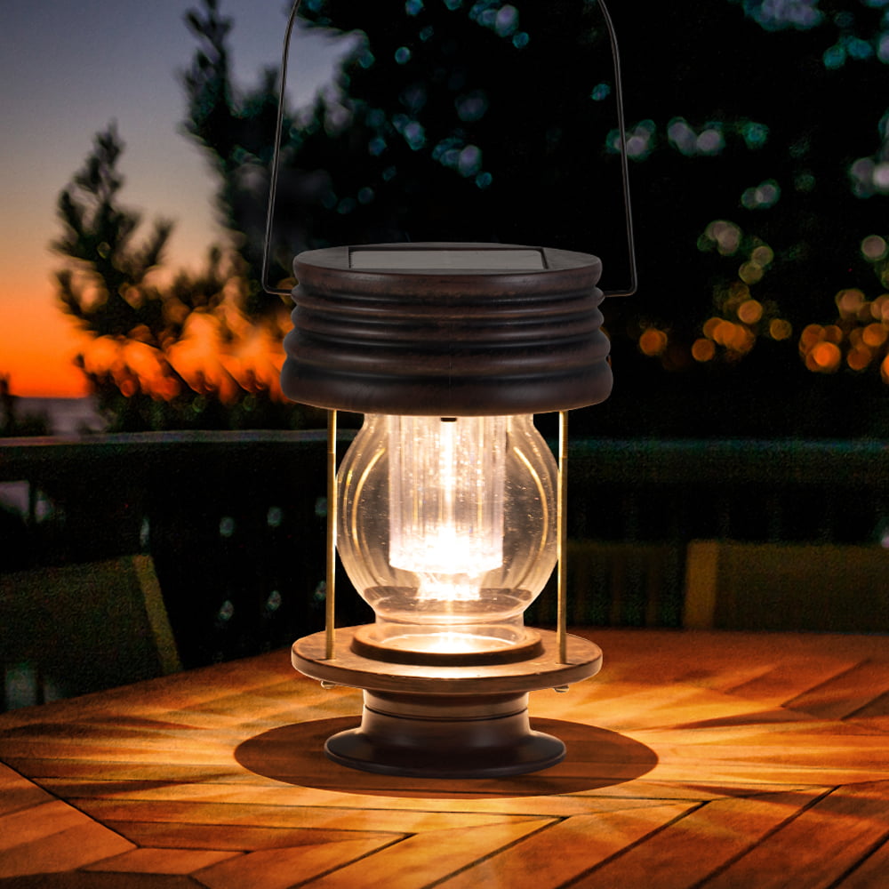 Solar Lantern Bright Outdoor Hanging Light with Handle for Patio Yard Garden and Table， 30 Lumen