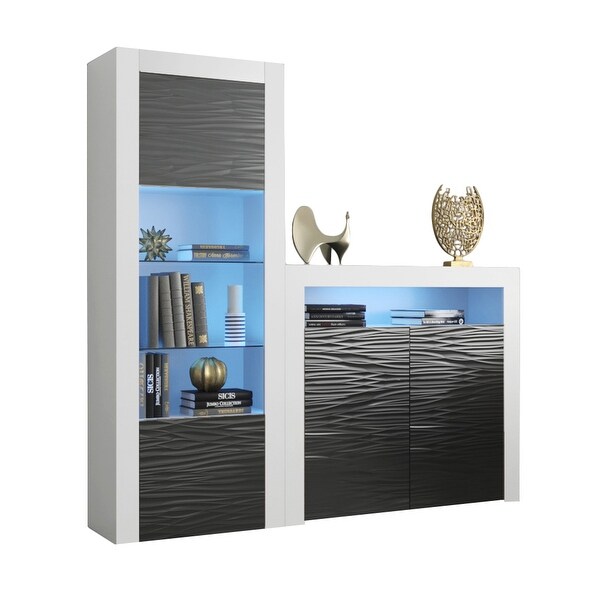 Milano Set 2D-BK Modern Wall Unit Entertainment Center