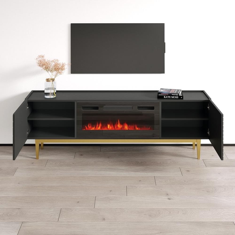 Portillo BL EF Fireplace TV Stand