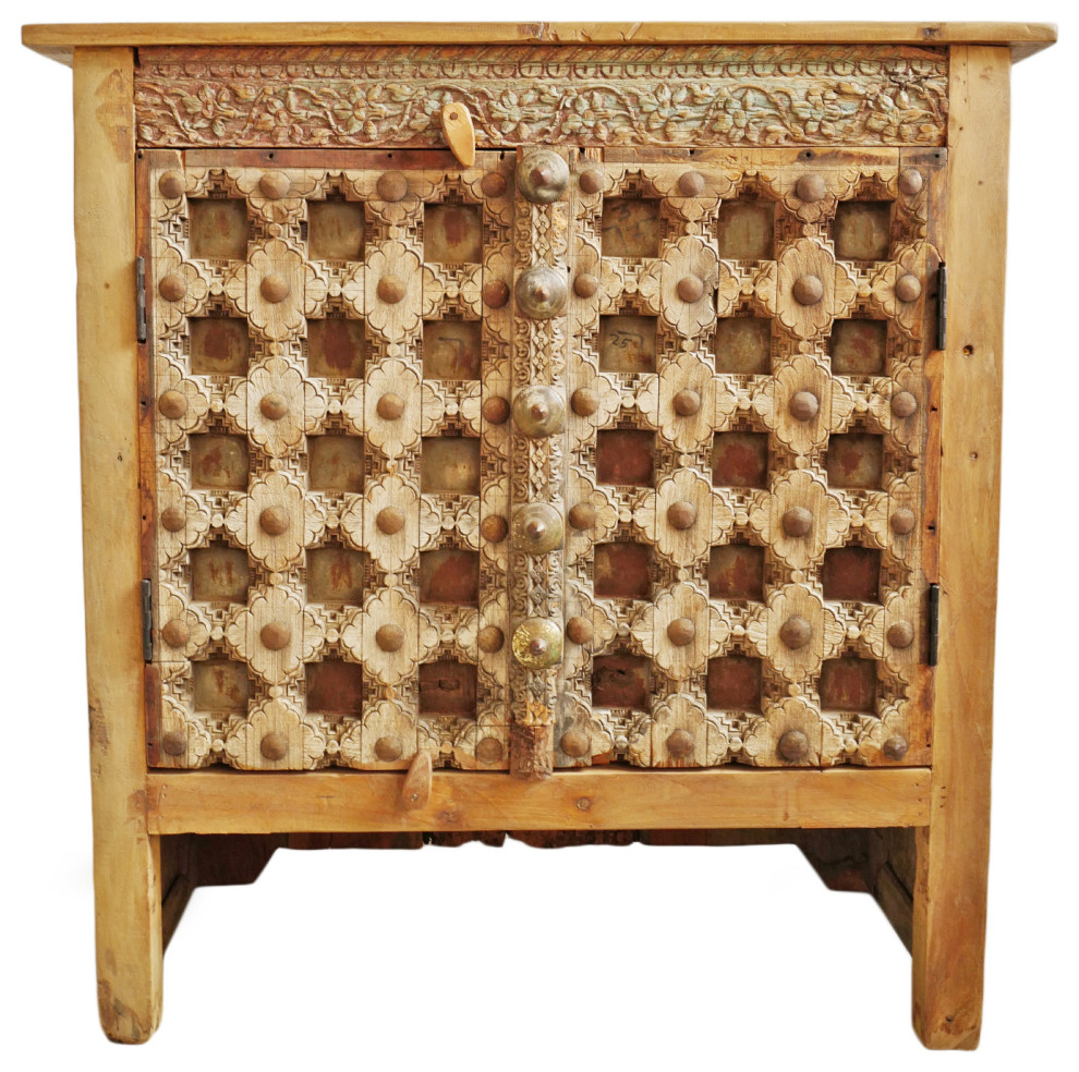 Consigned Amita Rustic Old Door Side Cabinet   Mediterranean   Accent Chests And Cabinets   by Design Mix Furniture  Houzz