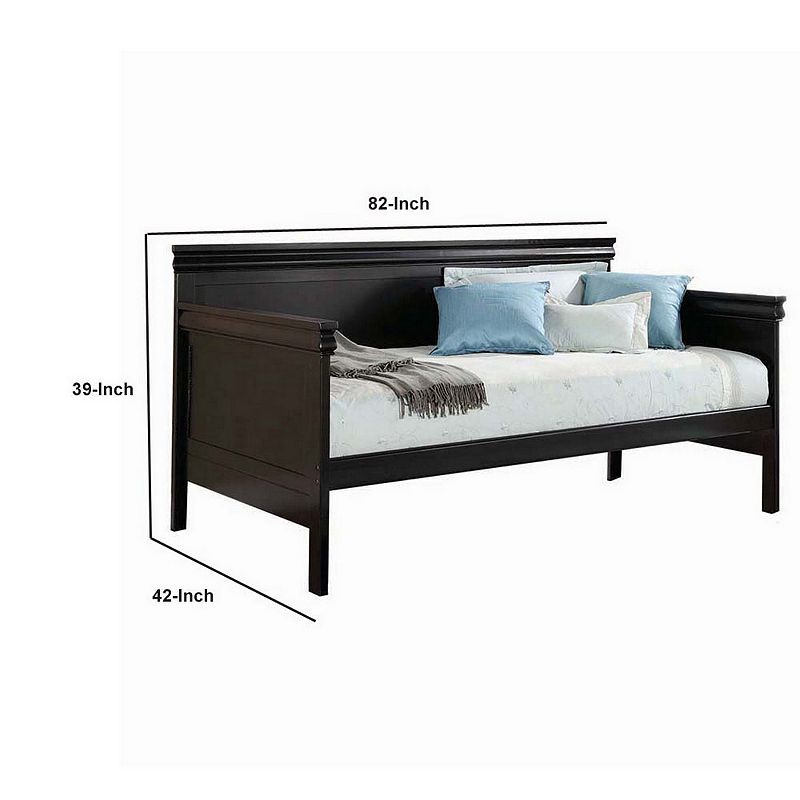 Sturdy Wooden Daybed， Black