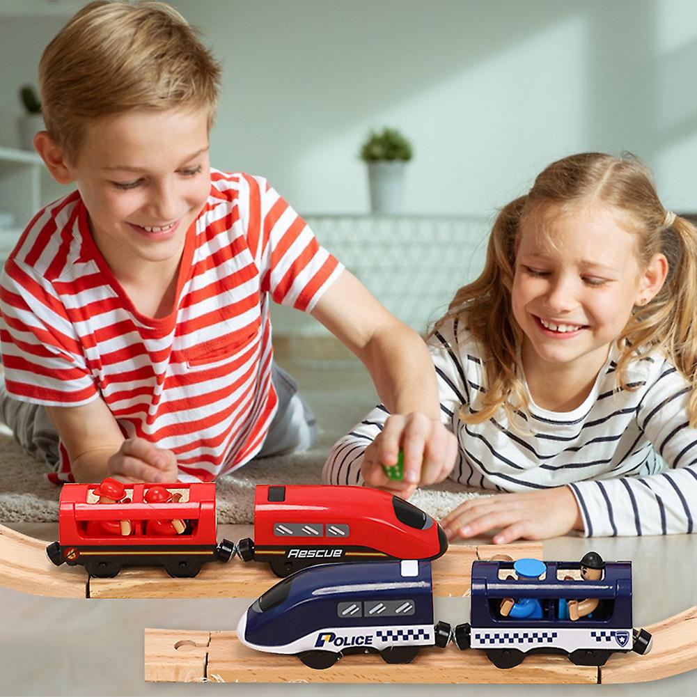 Electric Train Toy Wooden Track Children Educational Train Model Toy Gift Style A