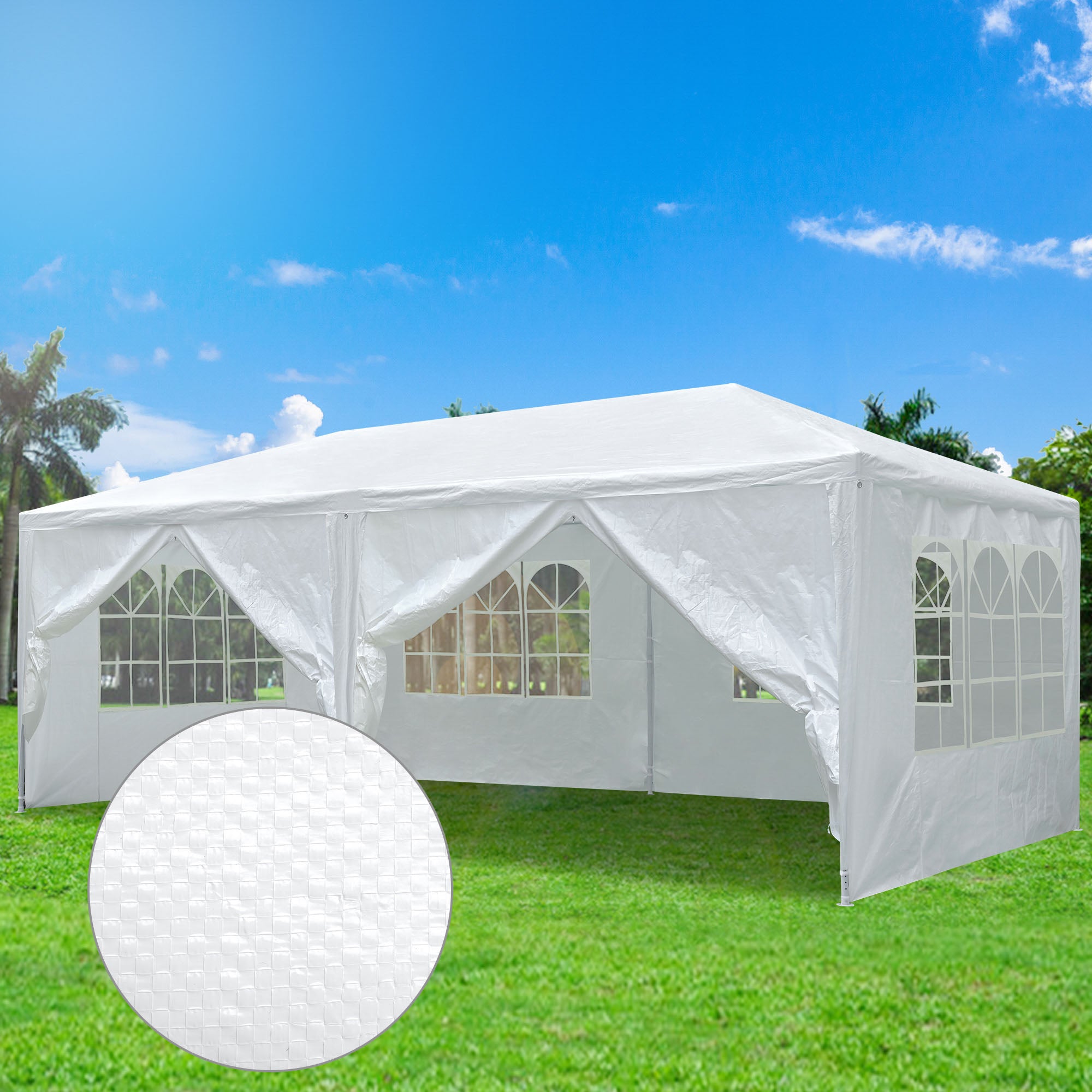 Yescom 10'x20'  White Outdoor Wedding Party Patio  w/ Removable Side Wall Canopy Sun Shelter