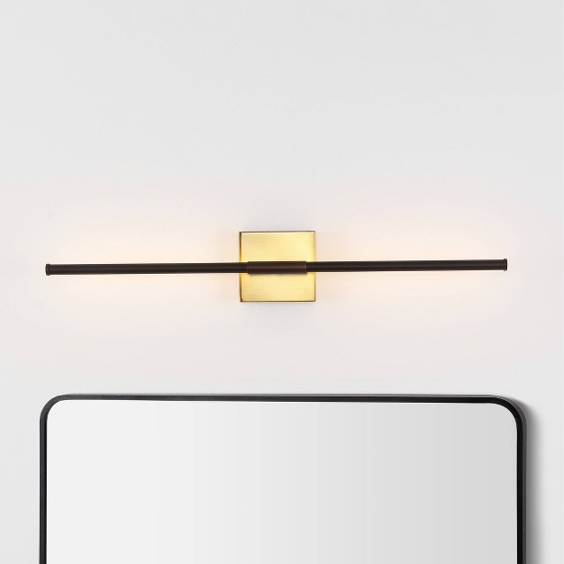 Makena Dimmable Integrated Led Modern Metal Wall Sconce Oil Rubbed Bronze brass Gold Jonathan Y