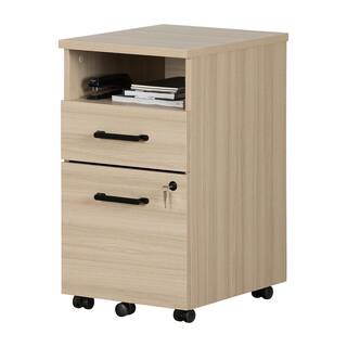 South Shore Zelia Soft Elm Decorative Vertical File Cabinet with 2-Drawers 13356